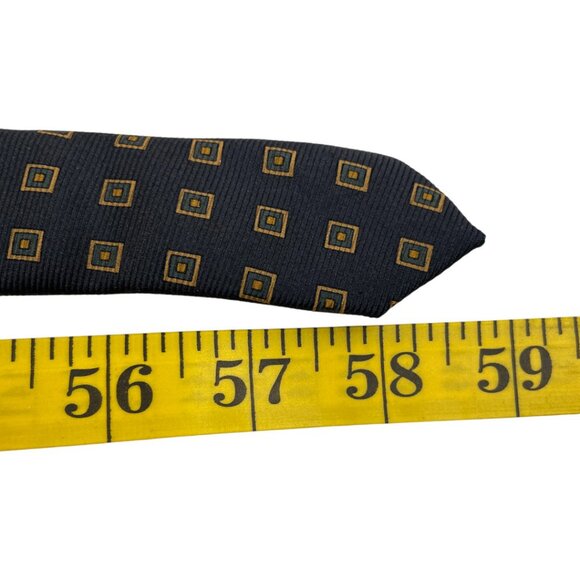 Brooks Brothers Makers Silk Tie Geometric Cubes Black Beige - Picture 6 of 6